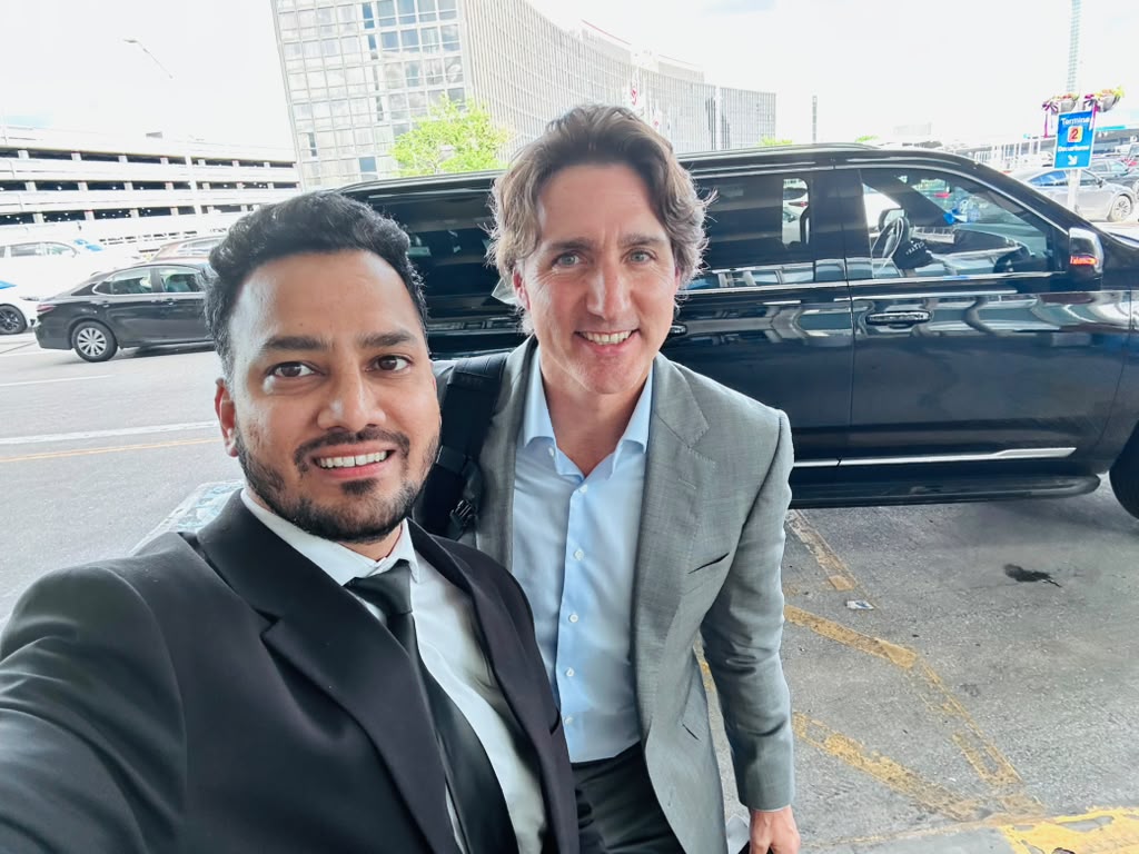 Chauffeur with a client at the airport