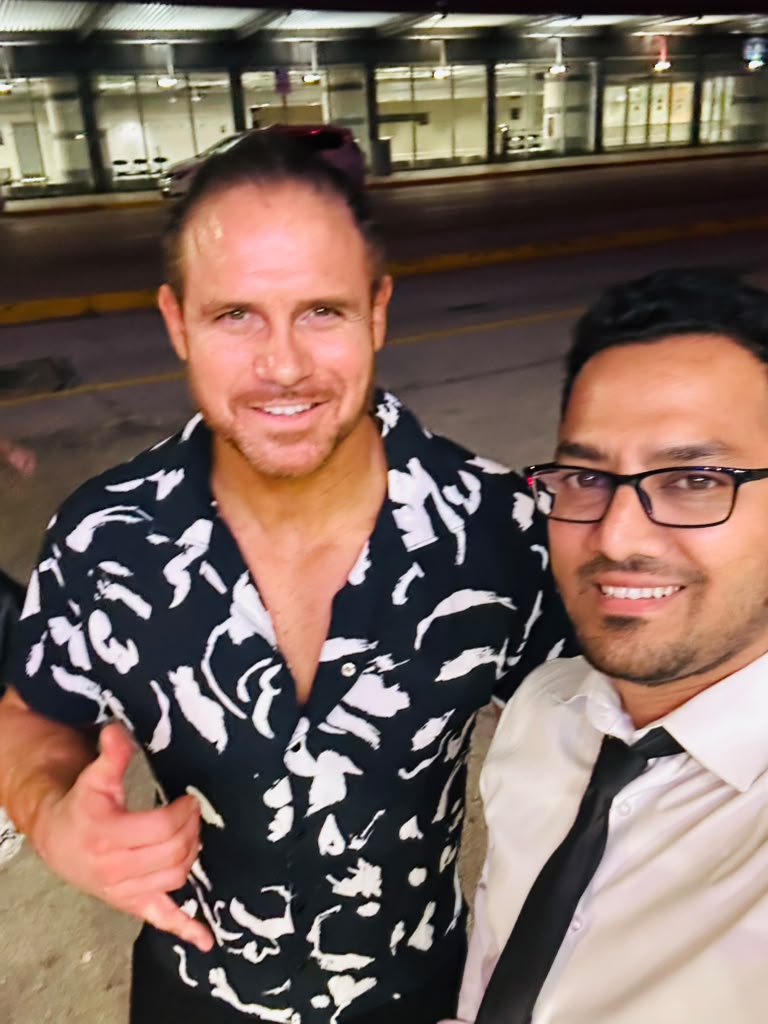 Chauffeur with a client in the evening